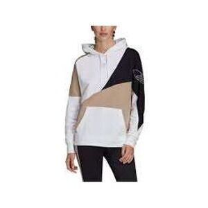 Adidas Originals Womens Colorblock Trefoil Hoodie White Black Tan Size Medium